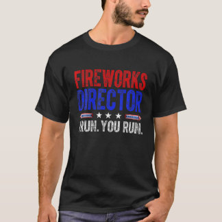 Camiseta Funny Directora de Fuegos Artificiales con Bandera
