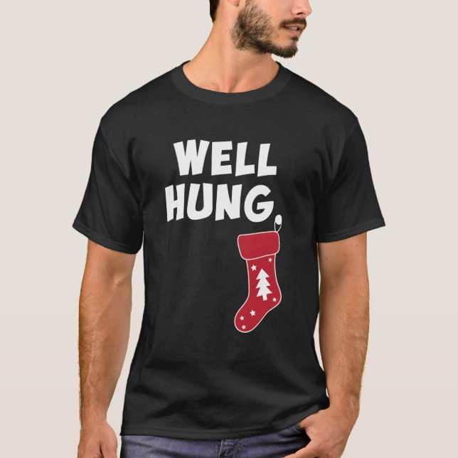 Camiseta Funny Dirty Navidades Stocking Well Hung (Anverso)