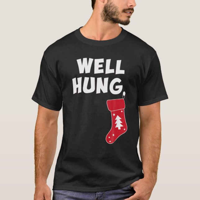 Camiseta Funny Dirty Navidades Stocking Well Hung (Anverso)