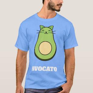 Camiseta Funny diseño de aguacate con un lindo gato aguacat