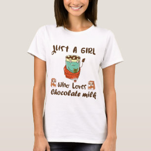 Camiseta Funny diseño de leche de chocolate kawaii para chi