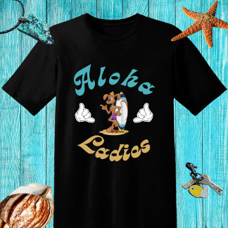 Camiseta Funny diseño de surf retro con perro - Aloha