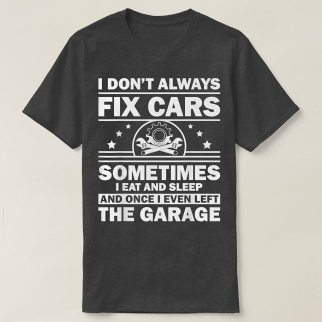 Camiseta Funny Diseño Mecánico De Automóviles Para Hombres  (Diseño del anverso)