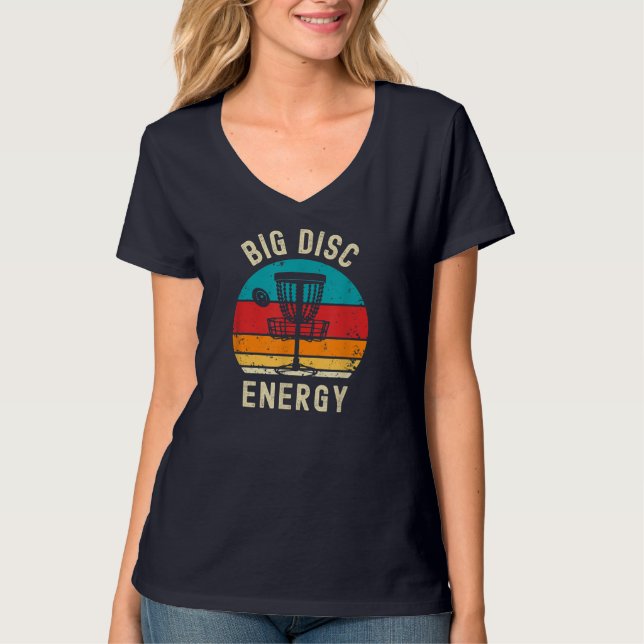 Camiseta Funny Disk Golf Big Disk Energy Frisbee Golfer Gif (Anverso)