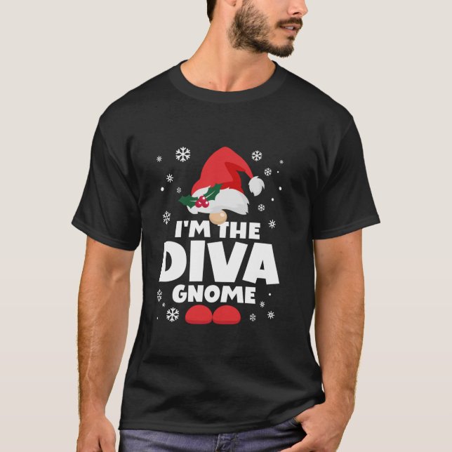 Camiseta Funny Diva Gnome Family Matching Group Happy Chris (Anverso)