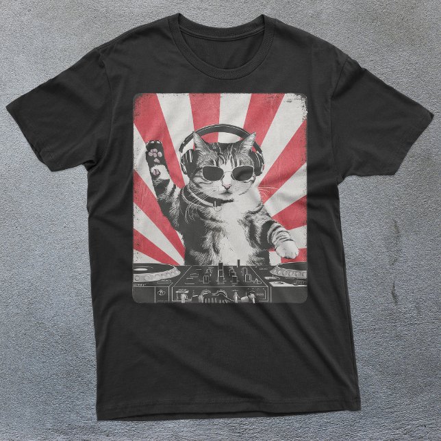 Camiseta Funny DJ Cat Disco Sound Tech Headphone Music (Subido por el creador)