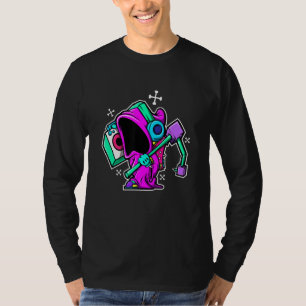 Camiseta Funny Dj Grim Reaper Hip Hop Turnable Boombox Vap