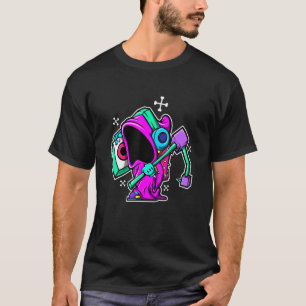 Camiseta Funny Dj Grim Reaper Hip Hop Turnable Boombox Vap