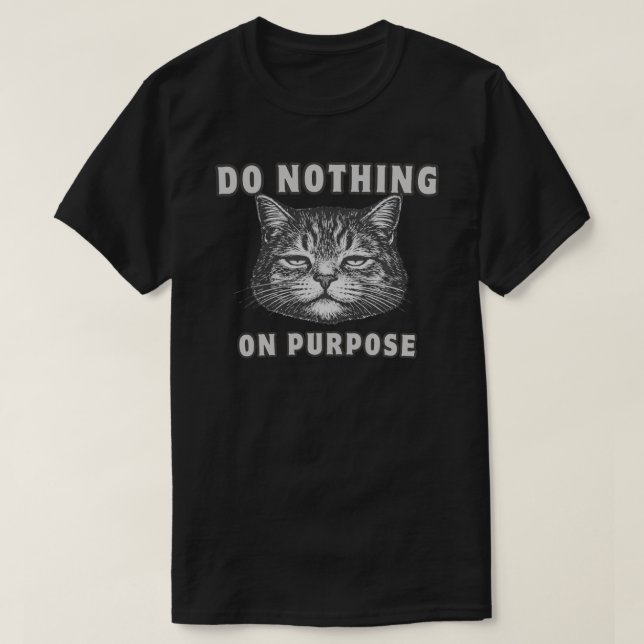 Camiseta Funny “Do Nothing” Lazy Cat Minimalist (Diseño del anverso)