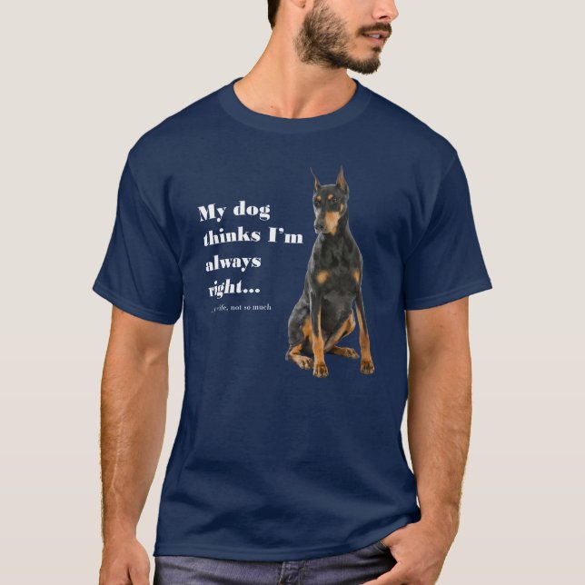 Camiseta Funny Doberman contra Wife T-Shirt (Anverso)