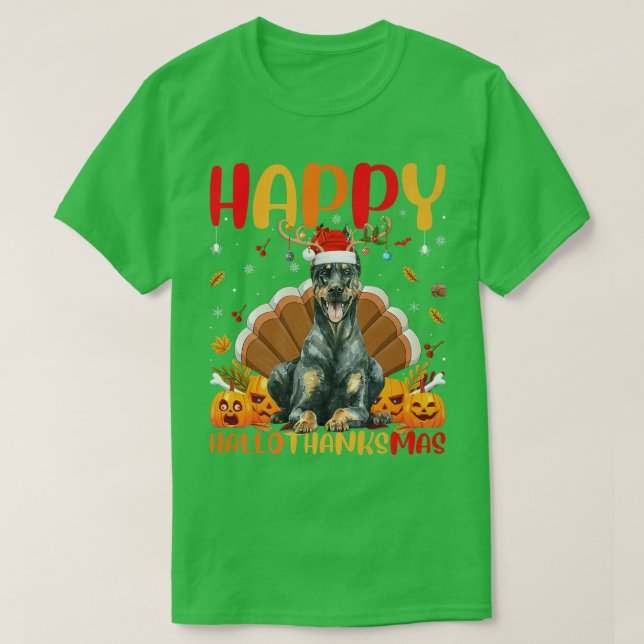 Camiseta Funny Doberman Dog Lover Happy Doberman HelloThank (Diseño del anverso)
