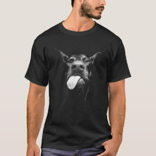 Camiseta Funny Doberman Face Licando a Doberman Perro Mamá