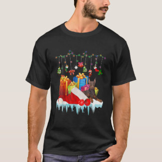 Camiseta Funny Doberman Navidades Santa Hat Xmas ligero cos