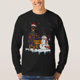 Camiseta Funny Doberman Pinscher Dog Navidades