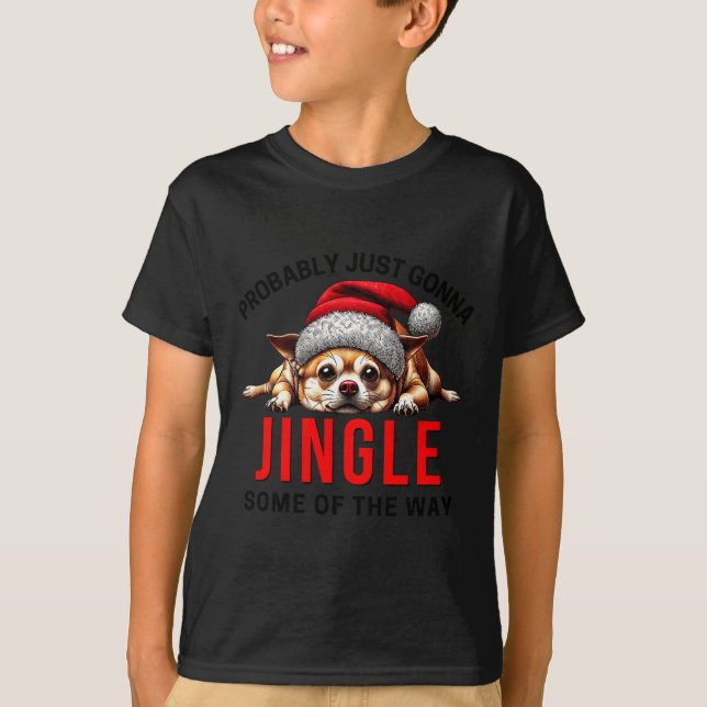 Camiseta Funny Dog Christmas Chihuahua Premium Tri-blend  (Anverso)