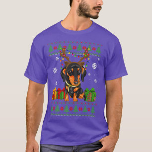 Camiseta Funny Dog lovers Dachshund Santa Hat Ugly Christma