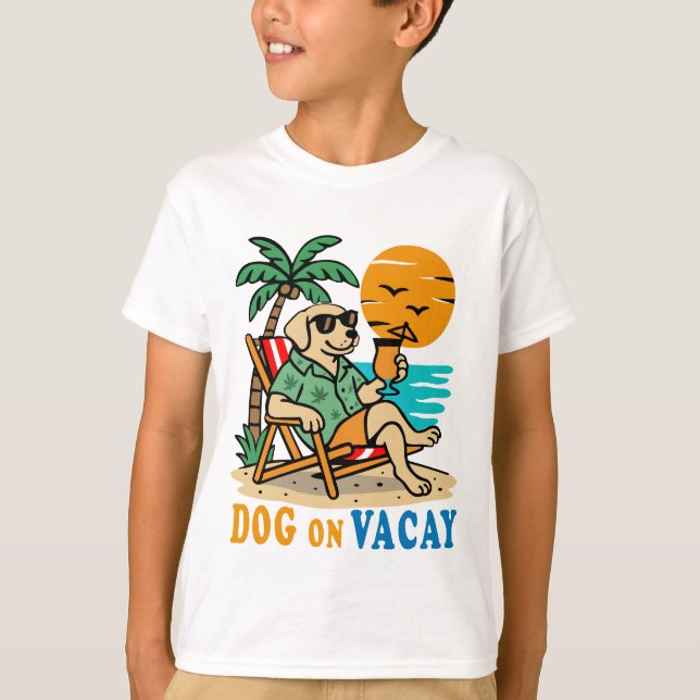 Camiseta Funny Dog on Vacation T-Shirt | Cute Summer (Anverso)