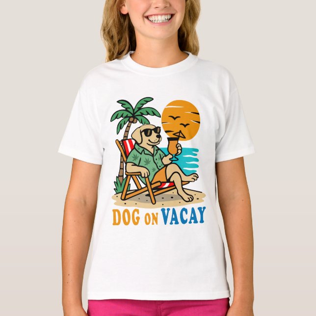 Camiseta Funny Dog on Vacation T-Shirt | Cute Summer (Anverso)