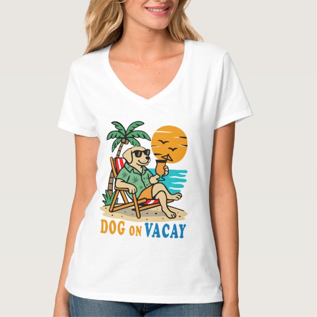Camiseta Funny Dog on Vacation T-Shirt | Cute Summer (Anverso)