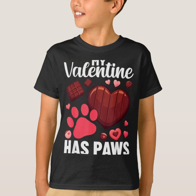 Camiseta Funny Dog Owner Valentines Day Heart Women Girls  (Anverso)