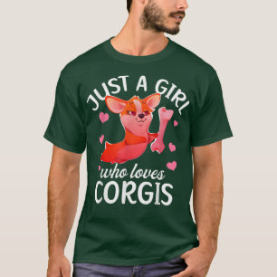 Camiseta Funny Dog Welsh Corgi Dog Lover Just a Girl who Lo