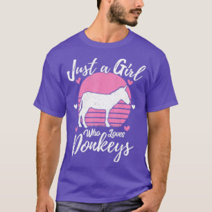 Camiseta Funny Donkey Animal Lover Just A Girl Who Loves D
