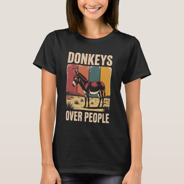 Camiseta Funny Donkeys Over People Donkey (Anverso)