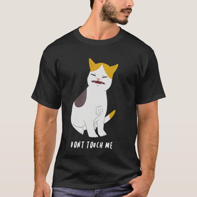 Camiseta Funny Don't Touch Me Cat Ew Human Ew People Introv (Anverso)
