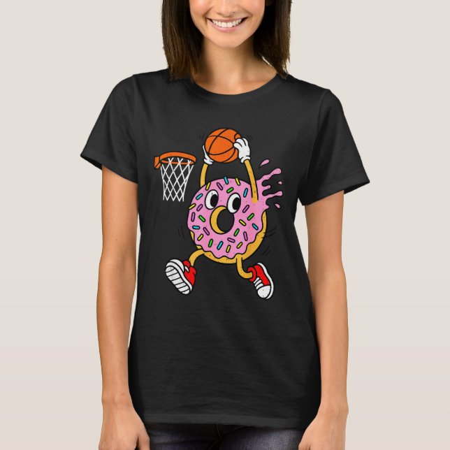 Camiseta Funny Donut Dunking Basketball Doughnut Food Champ (Anverso)