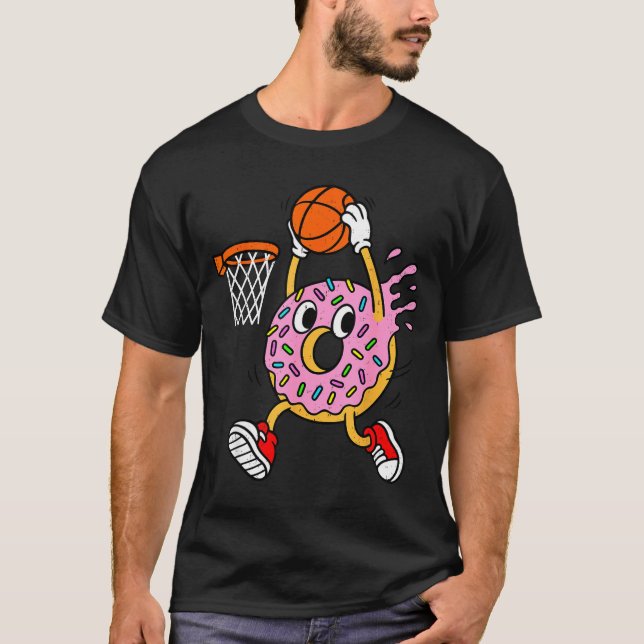 Camiseta Funny Donut Dunking Basketball Doughnut Food Champ (Anverso)