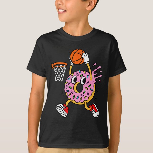 Camiseta Funny Donut Dunking Basketball Doughnut Food Champ (Anverso)