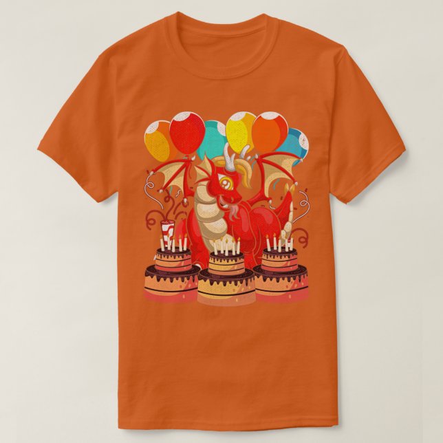 Camiseta Funny Dragon Kids Birthday (Diseño del anverso)