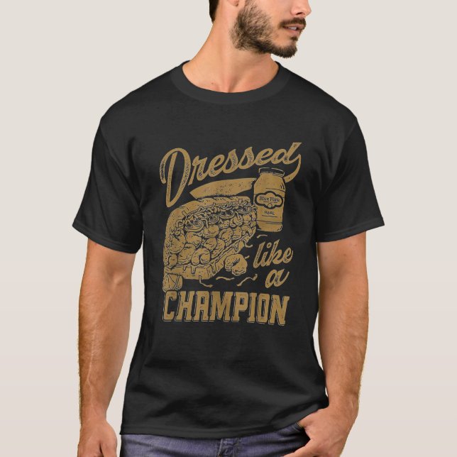Camiseta Funny Dressed Like A Champion  Men s Unisex Black  (Anverso)