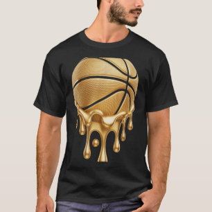 Camiseta Funny Dripping Gold Basketball Amantes de Drin Bas
