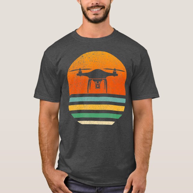 Camiseta Funny Drone Pilot Gift Vintage Retro (Anverso)