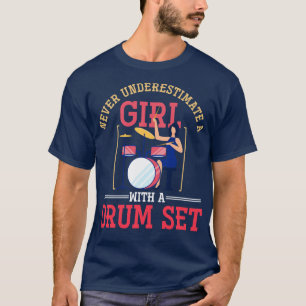 Camiseta Funny Drummer Chica Gift Rock Music Drums