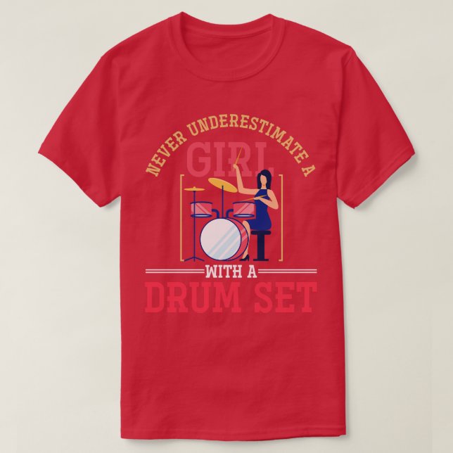 Camiseta Funny Drummer Chica Gift Rock Music Drums (Diseño del anverso)