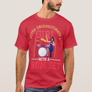 Camiseta Funny Drummer Chica Gift Rock Music Drums