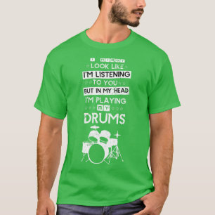 Camiseta Funny Drummer Cita Rock Music Drums