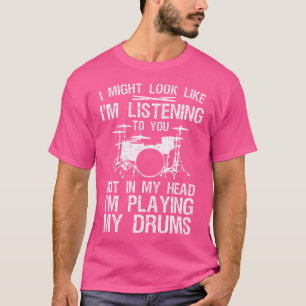 Camiseta Funny Drummer Design para hombres mujeres Drumline