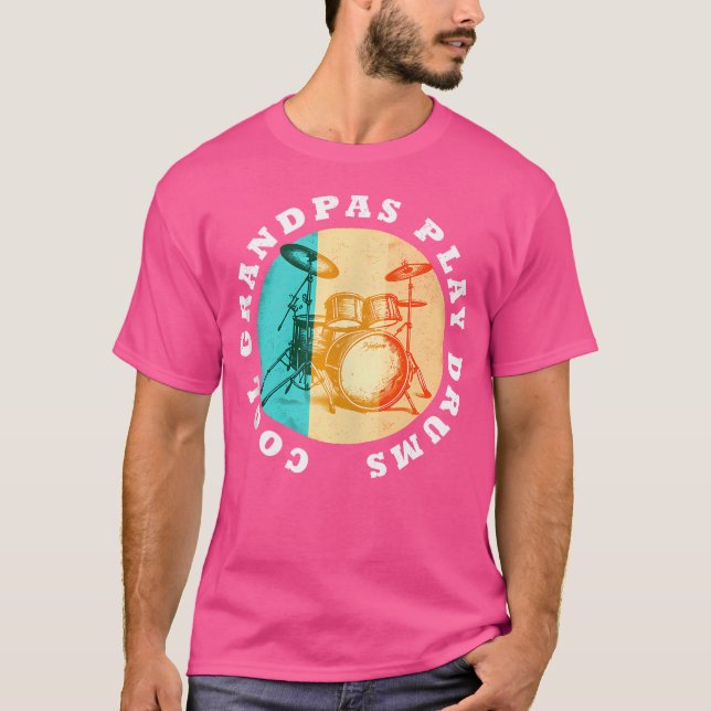 Camiseta Funny Drummer Guay Grandpas Play Drums Retro Vinta (Anverso)