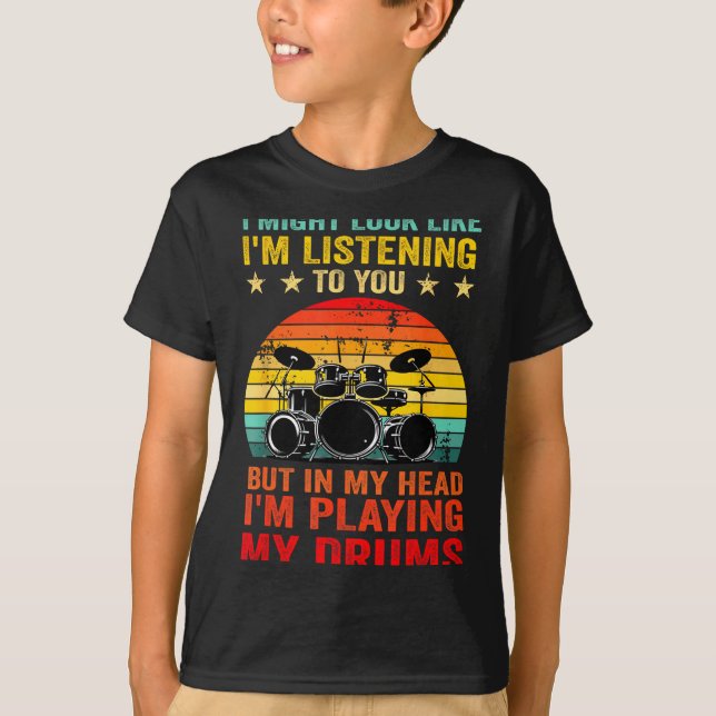 Camiseta Funny Drummer Men Women Drumline Drumming Musical  (Anverso)