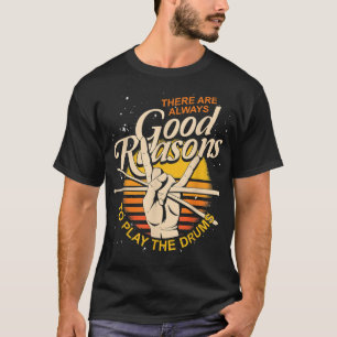 Camiseta Funny Drummer Music Drumsticks Musician Retro Drum