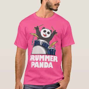 Camiseta Funny Drummer Panda Teddy Bear Músico Battend Ba