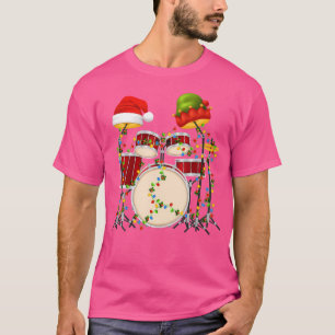 Camiseta Funny Drumming Santa Hat Drums Funny Drummer Chris