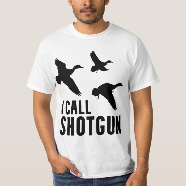 Camiseta Funny Duck Hunting I Call Shotgun (Anverso)