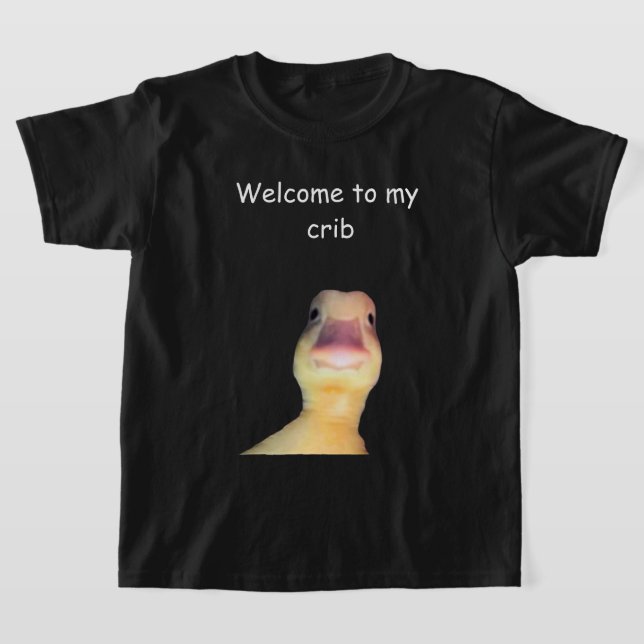 Camiseta Funny Duck Meme – “Welcome to My Crib” Cute Animal (Distribución)