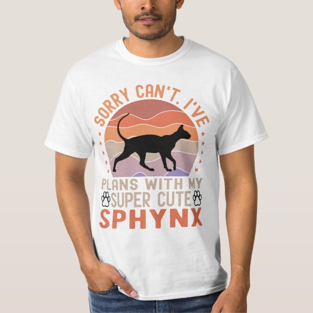 Camiseta Funny Dueño de Sphynx tiene planes con gato Sphynx (Anverso)