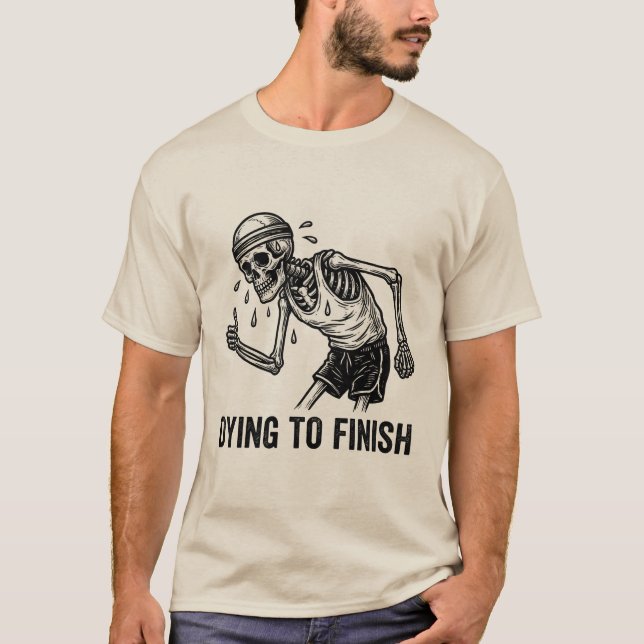 Camiseta Funny Dying To Finish Skeleton Running (Anverso)