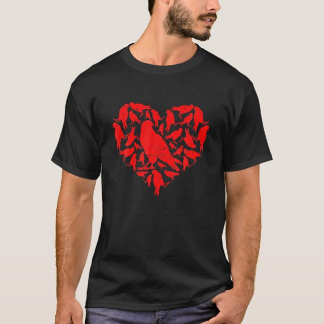 Camiseta Funny Eagle Lover Hearts Animals Día de San Valent (Anverso)